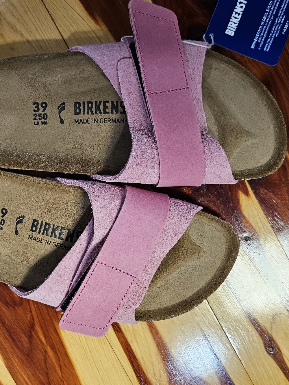 Birkenstock Kyoto Pink Suede Slide Sandals Womens 39 US 8 8.5 NEW w Box - Picture 2 of 5